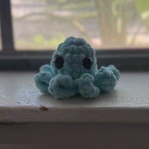 Handmade Blue Crochet Octopus
